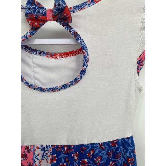 Jona Michelle Patchwork Dress Asymmetrical Hem Short Sleeve girls 8 - Picture 7 of 7